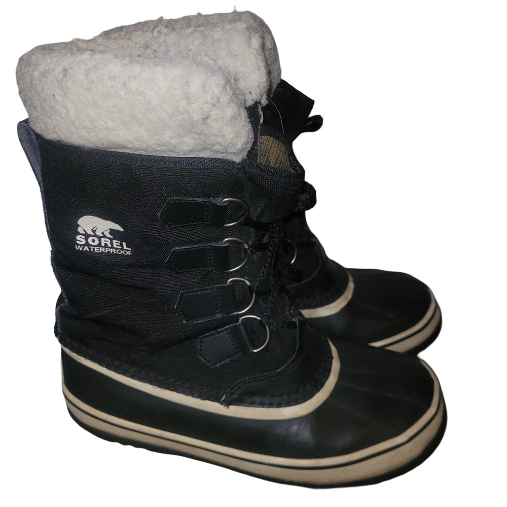 Sorel Women's Winter Carnival Waterproof Black Lace-Up Mid-Calf Boots 7